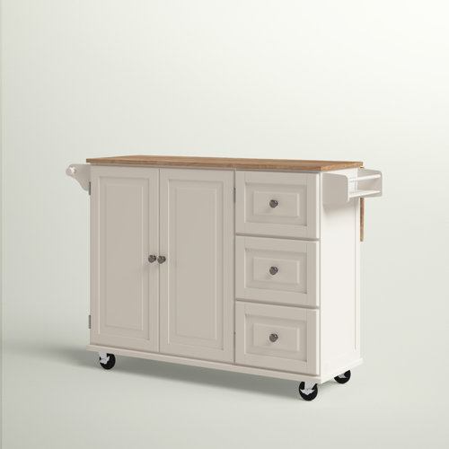 Red Barrel Studio® Kuhnhenn Solid Wood Kitchen Cart & Reviews Wayfair